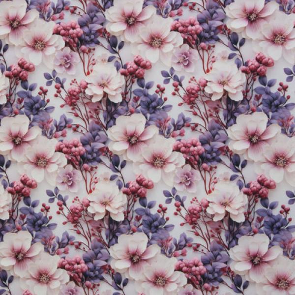 Outdoorstoff Flowing Bloom Blüten rosa/lila Töne by Swafing von Sarah Mariam
